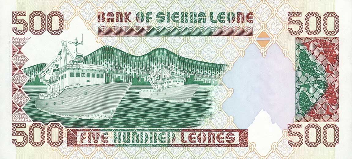 Back of Sierra Leone p19: 500 Leones from 1991