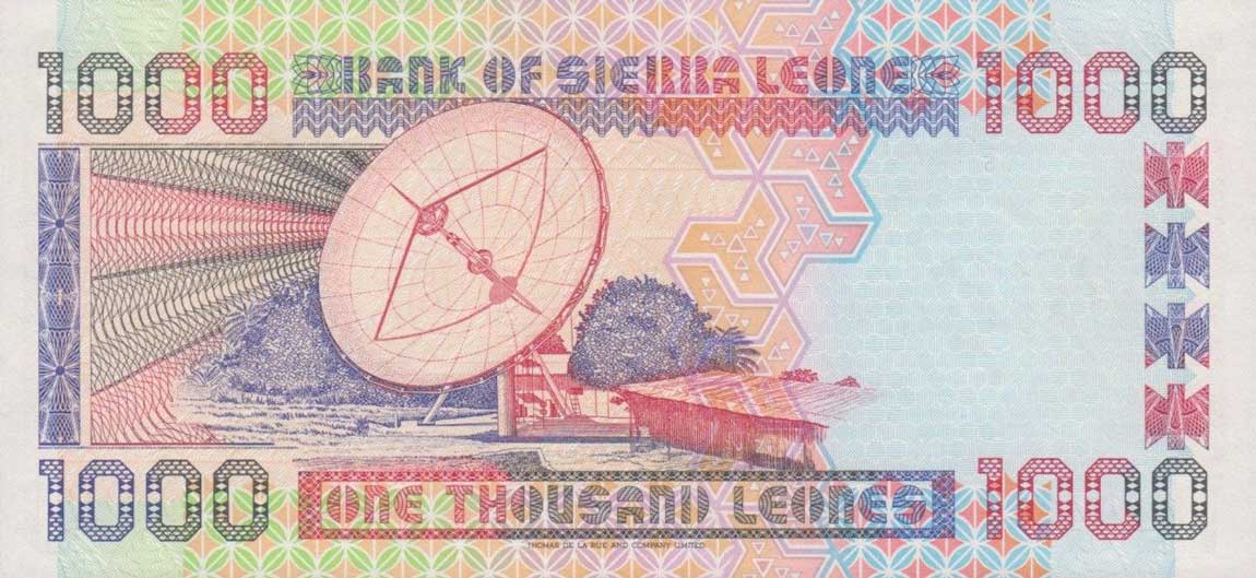 Back of Sierra Leone p20c: 1000 Leones from 1997