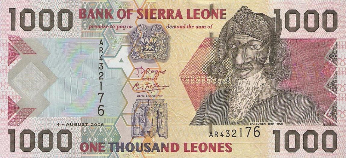 Front of Sierra Leone p24c: 1000 Leones from 2006