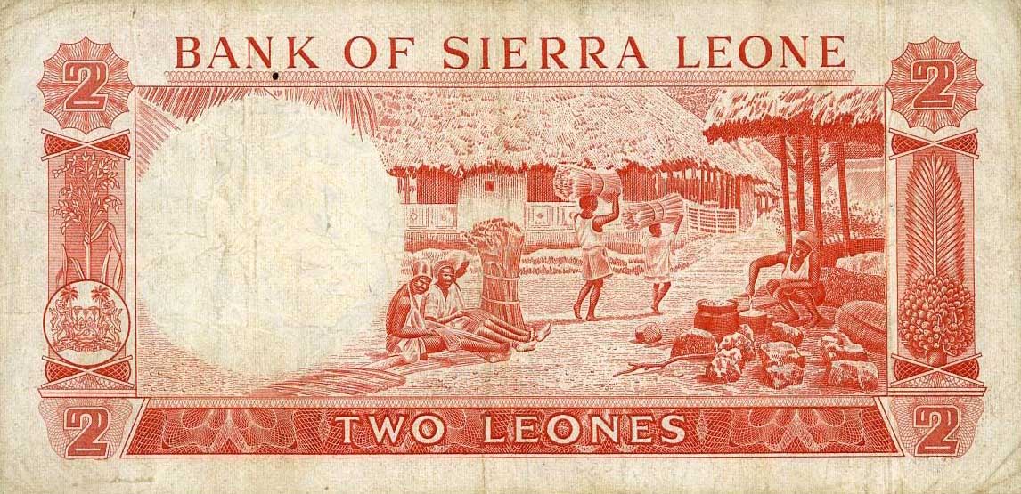 Back of Sierra Leone p2b: 2 Leones from 1967