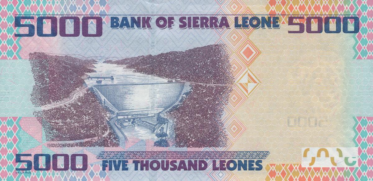 Back of Sierra Leone p32d: 5000 Leones from 2018