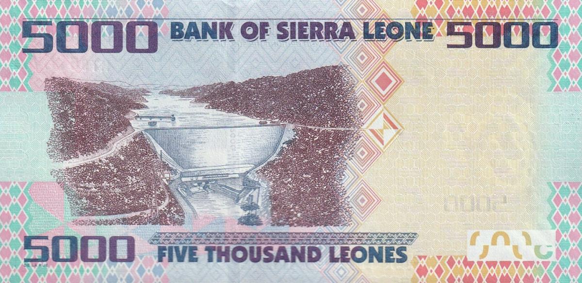 Back of Sierra Leone p32f: 5000 Leones from 2021