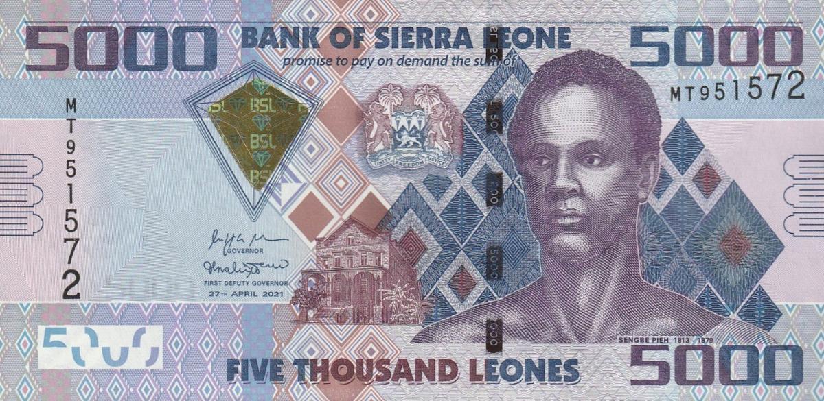 Front of Sierra Leone p32f: 5000 Leones from 2021