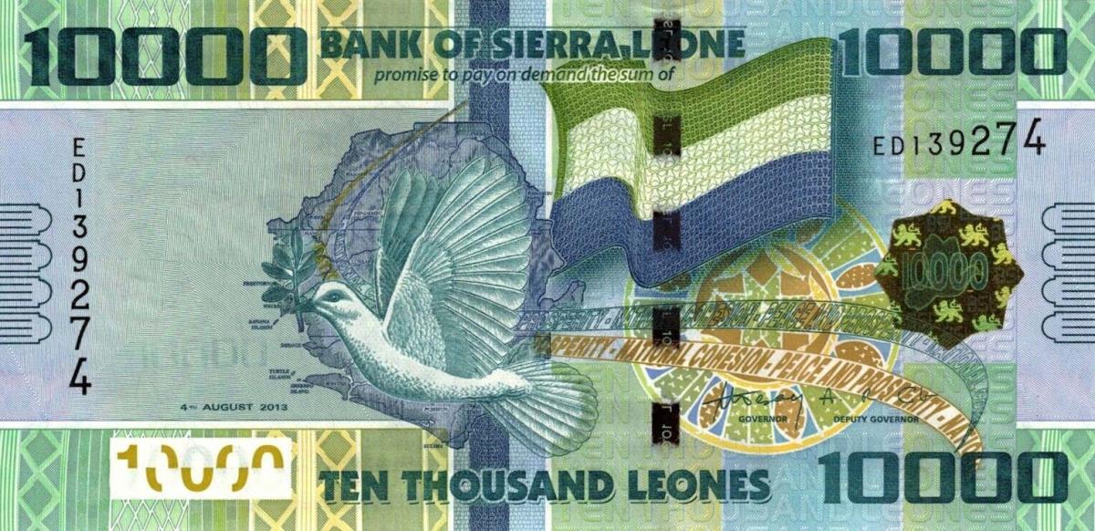RealBanknotes Sierra Leone P33b 10000 Leones From 2013
