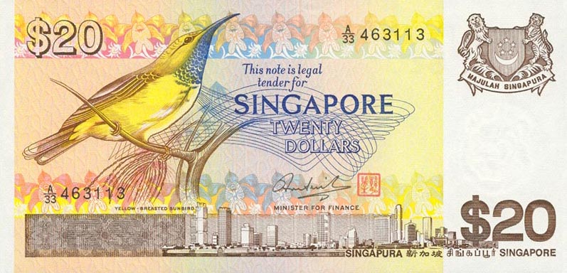 Front of Singapore p12a: 20 Dollars from 1979