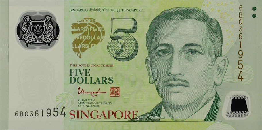 Front of Singapore p47g: 5 Dollars from 2020