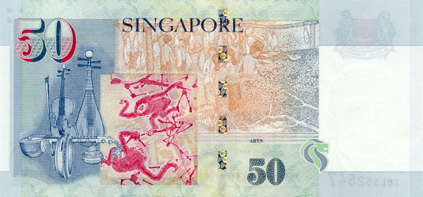 Back of Singapore p49a: 50 Dollars from 2005