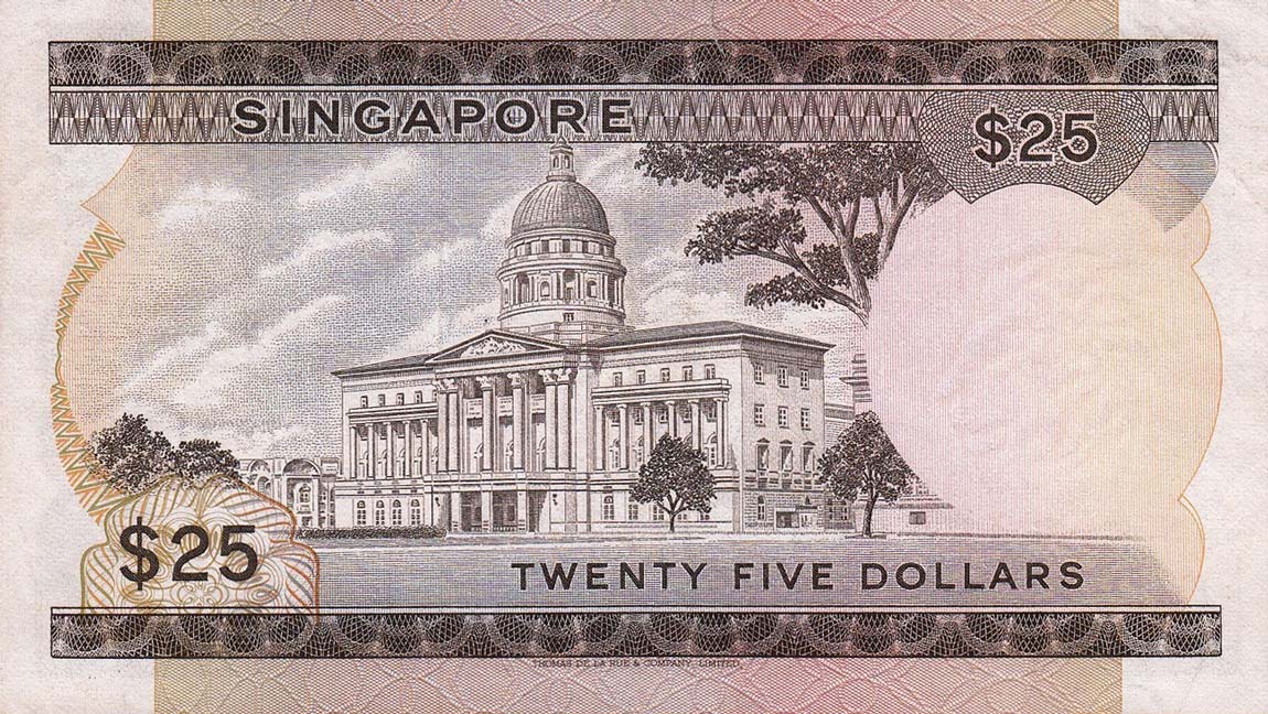 Back of Singapore p4: 25 Dollars from 1972