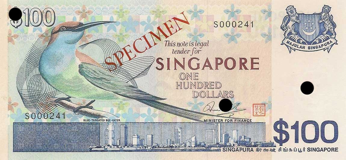 Front of Singapore p6s: 100 Dollars from 1967