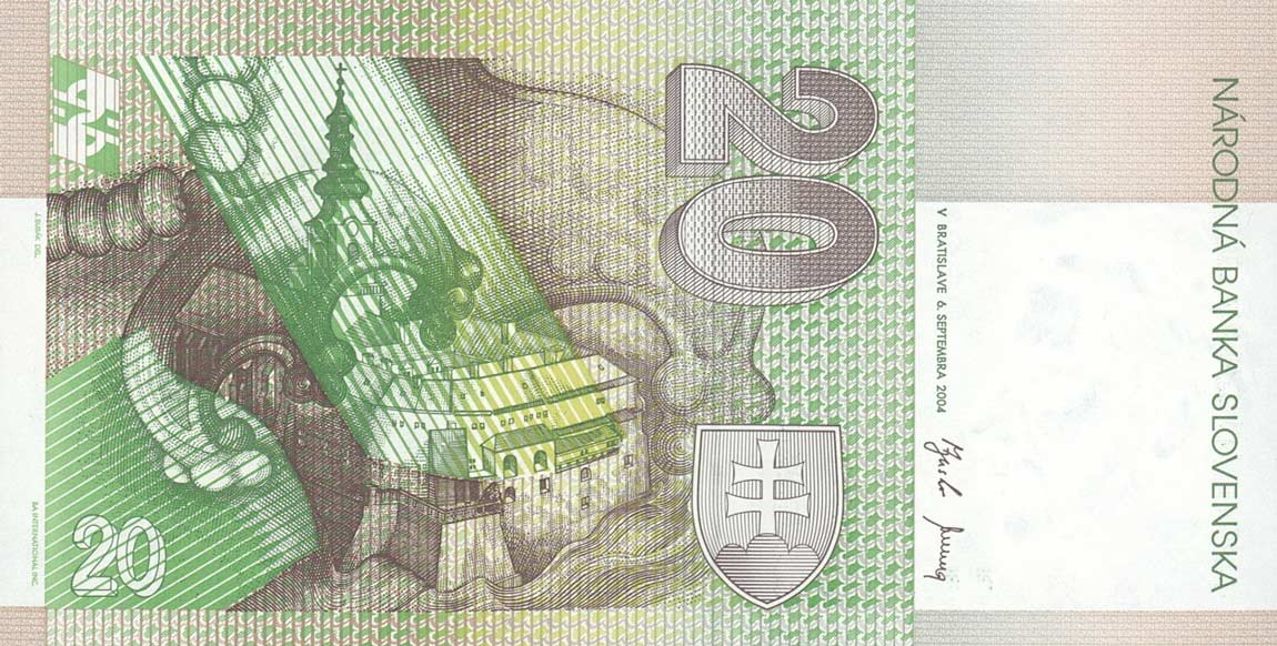 Back of Slovakia p20f: 20 Korun from 2004