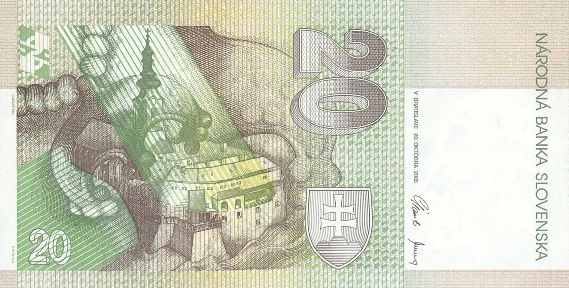 Back of Slovakia p20g: 20 Korun from 2006