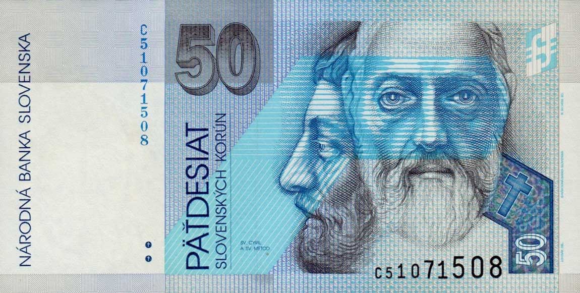 Front of Slovakia p21b: 50 Korun from 1995