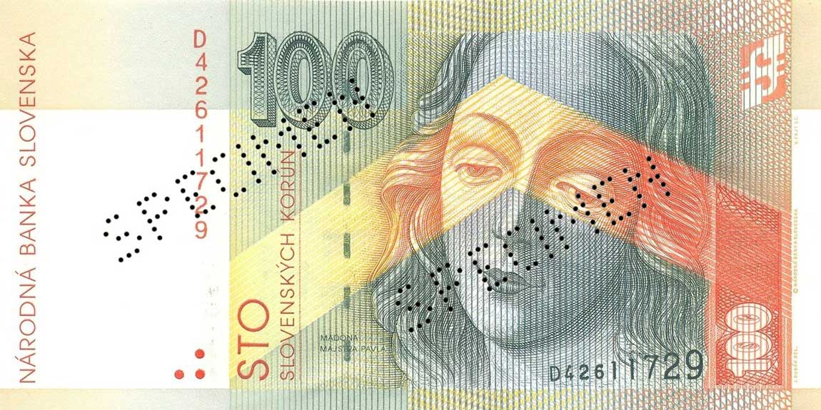 Front of Slovakia p22s: 100 Korun from 1993