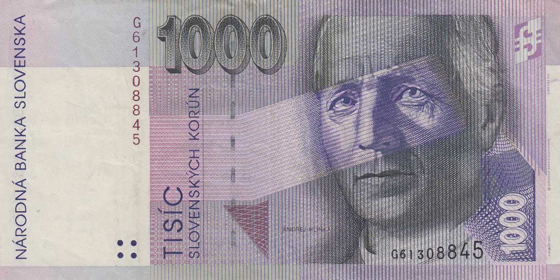 Front of Slovakia p24c: 1000 Korun from 1997