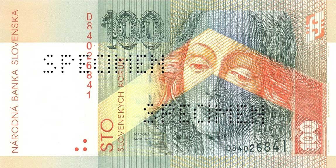 Front of Slovakia p25s: 100 Korun from 1996