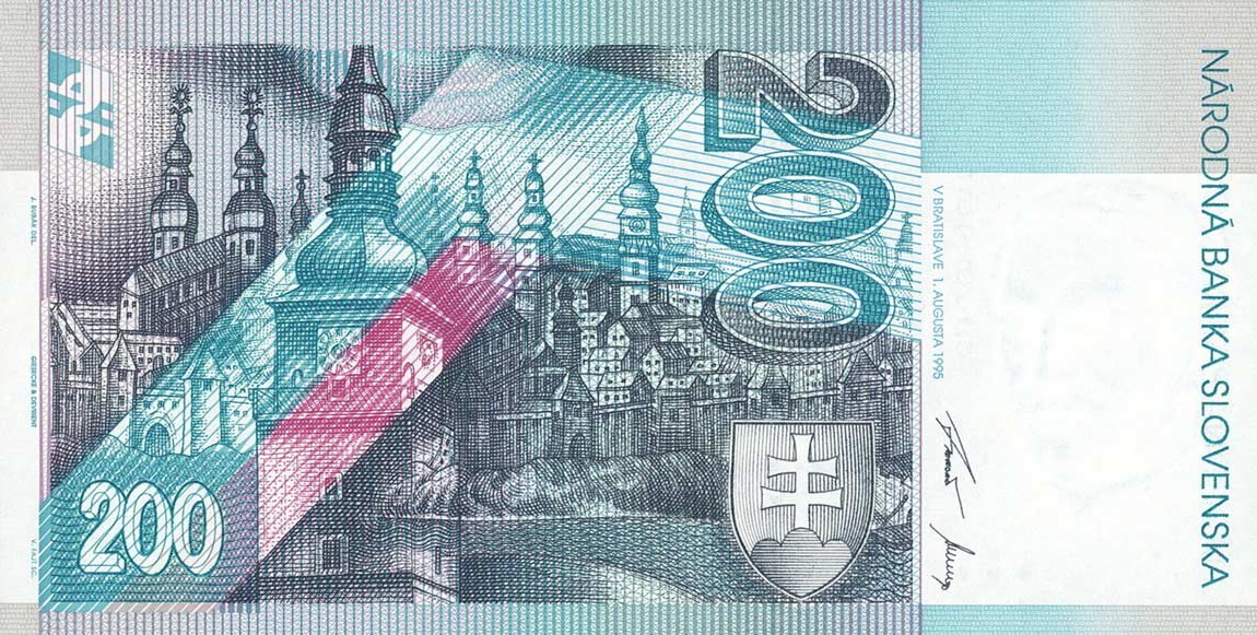 Back of Slovakia p26r: 200 Korun from 1995