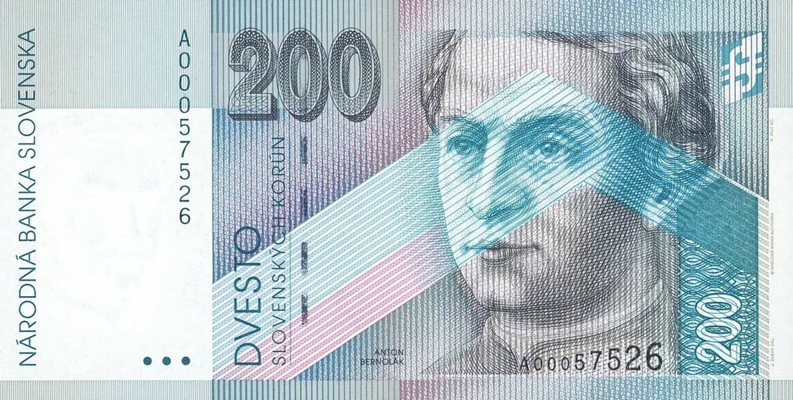 Front of Slovakia p26r: 200 Korun from 1995
