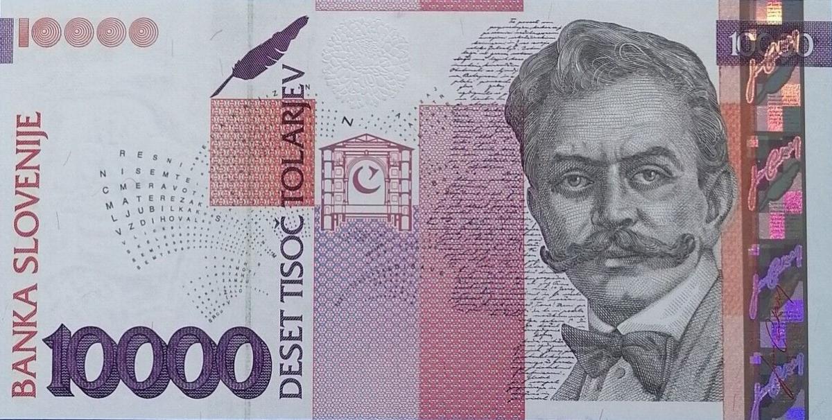 Front of Slovenia p34a: 10000 Tolarjev from 2003