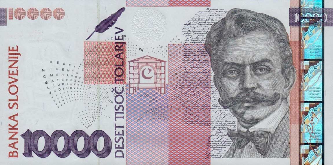Front of Slovenia p34b: 10000 Tolarjev from 2004