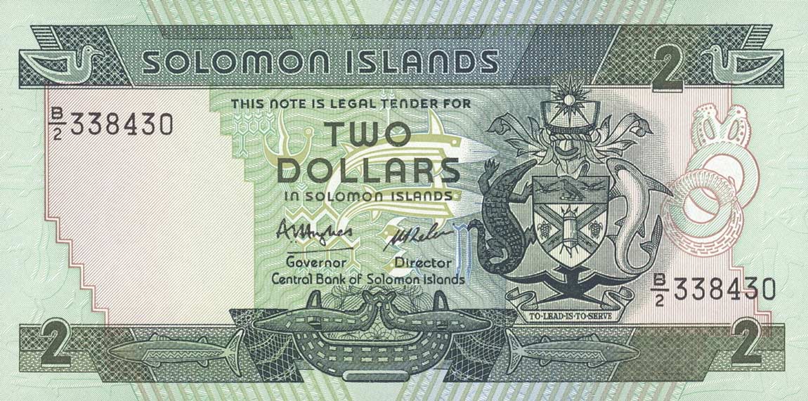 Front of Solomon Islands p13a: 2 Dollars from 1986