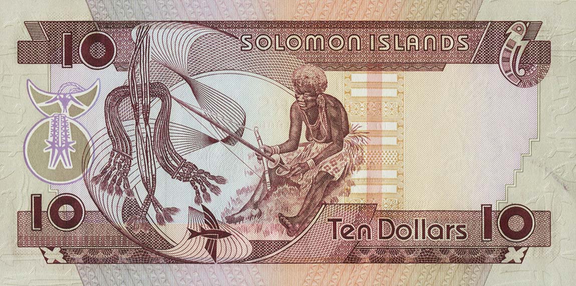 Back of Solomon Islands p15r: 10 Dollars from 1986