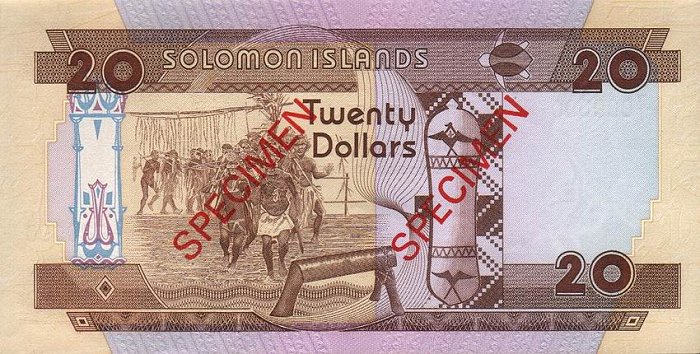 Back of Solomon Islands p16s: 20 Dollars from 1986