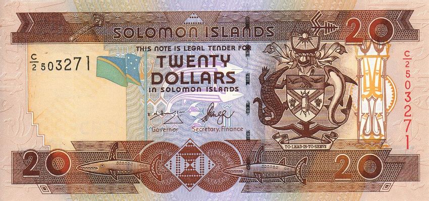 Front of Solomon Islands p28a: 20 Dollars from 2006