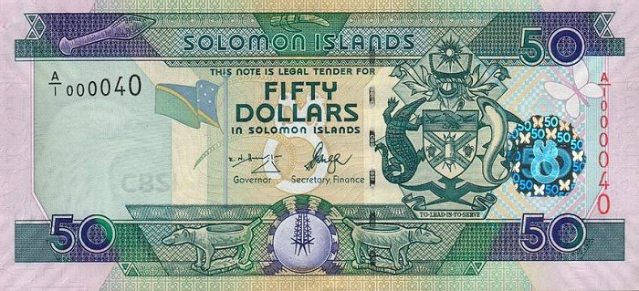 Front of Solomon Islands p29a: 50 Dollars from 2004