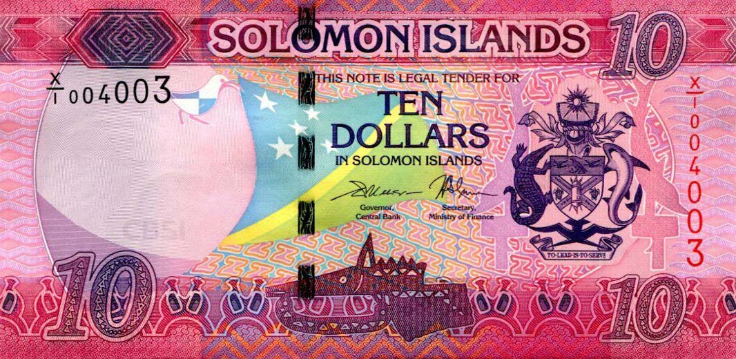 Front of Solomon Islands p33r: 10 Dollars from 2017