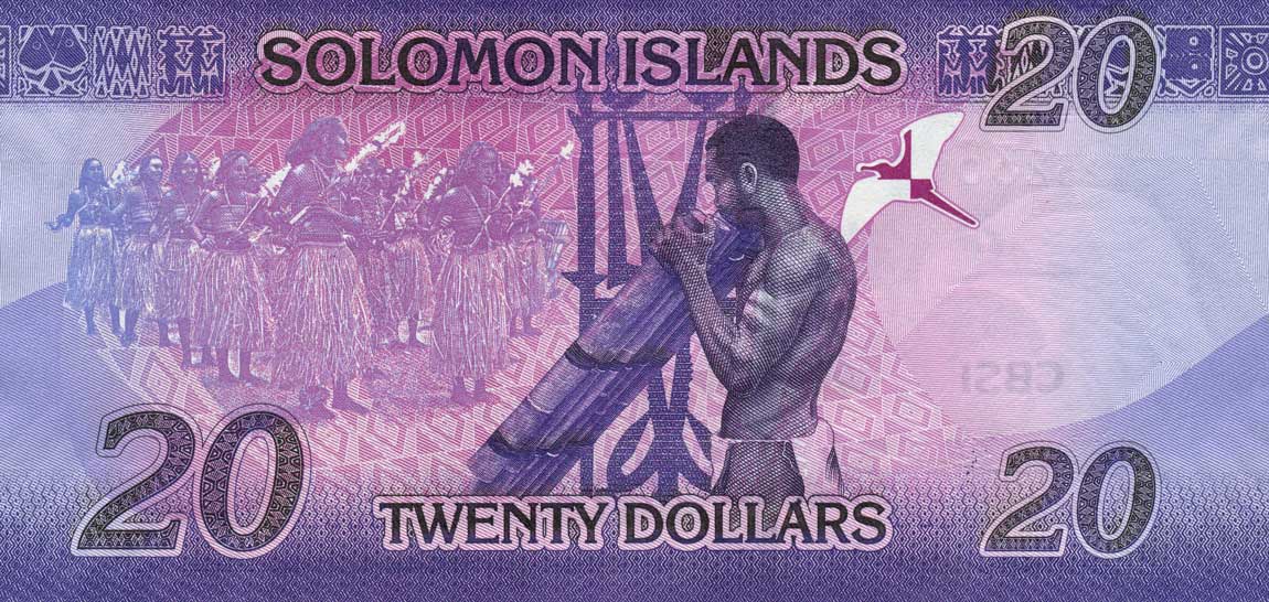 Back of Solomon Islands p34a: 20 Dollars from 2017