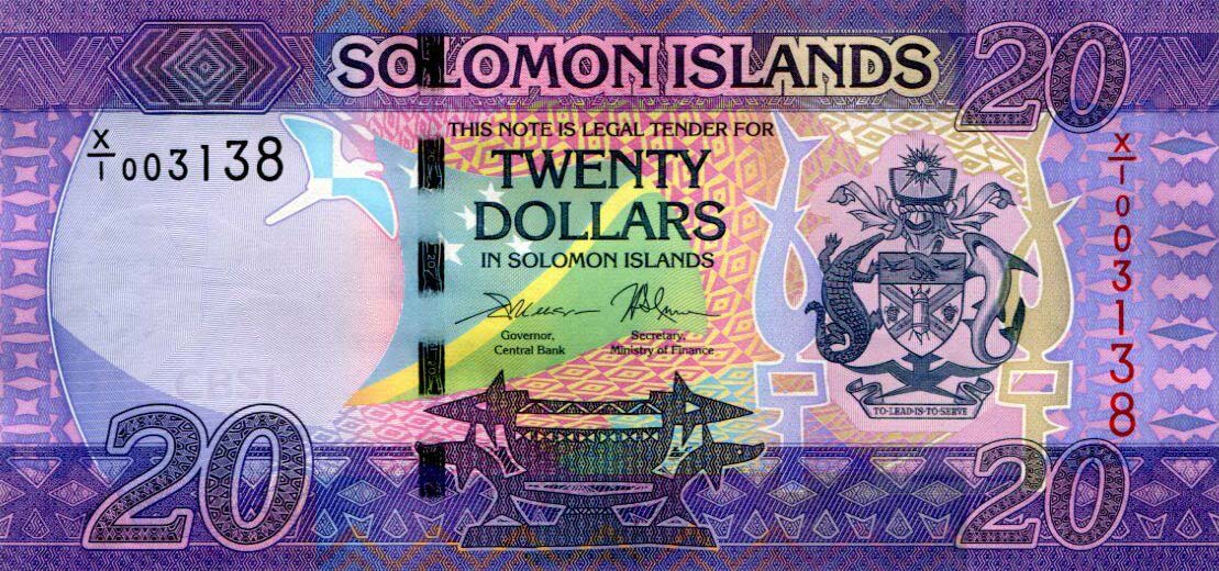 Front of Solomon Islands p34r: 20 Dollars from 2017