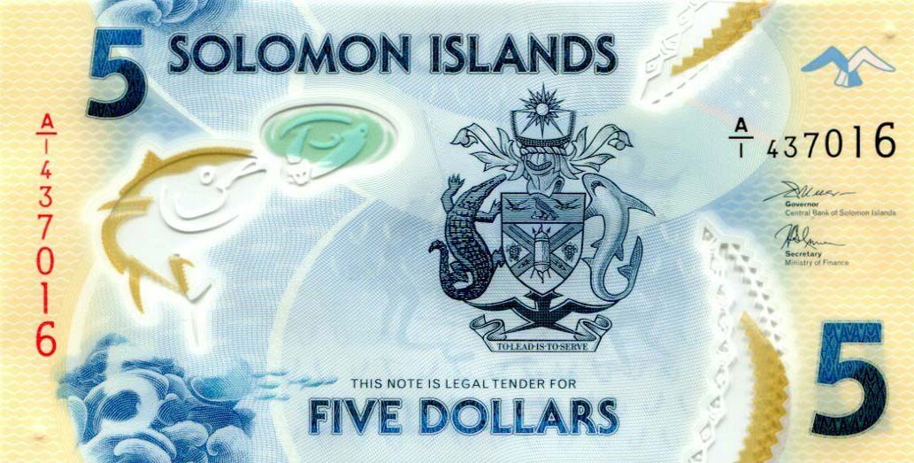 Front of Solomon Islands p38a: 5 Dollars from 2019