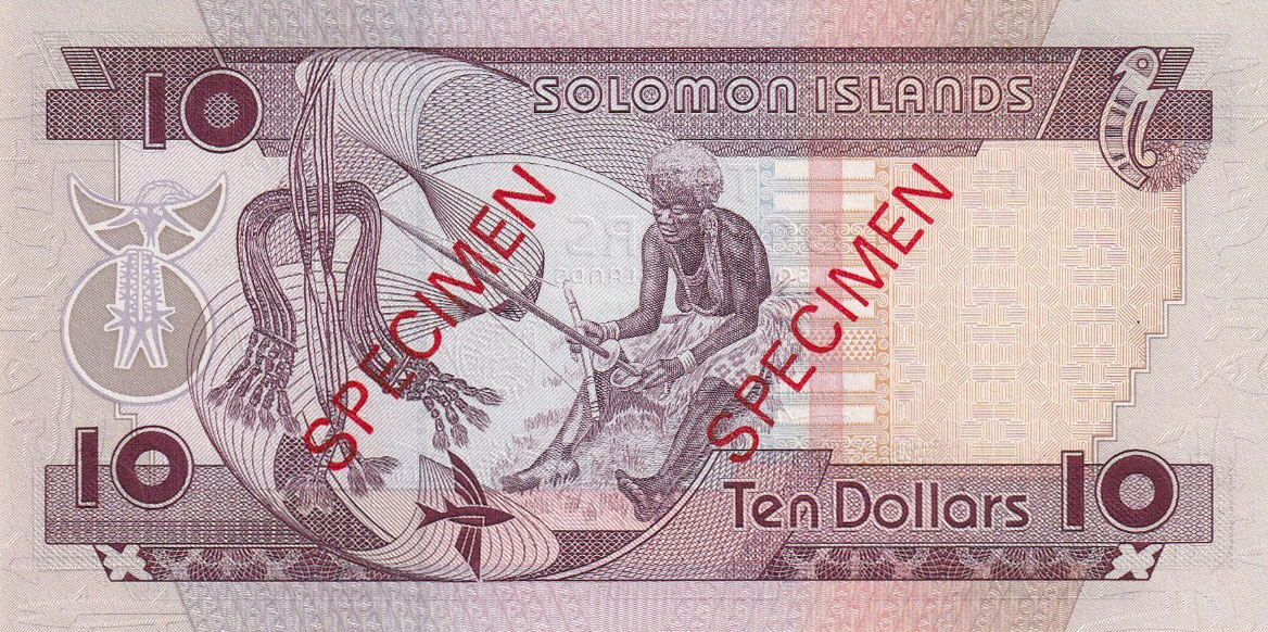 Back of Solomon Islands p20s: 10 Dollars from 1996