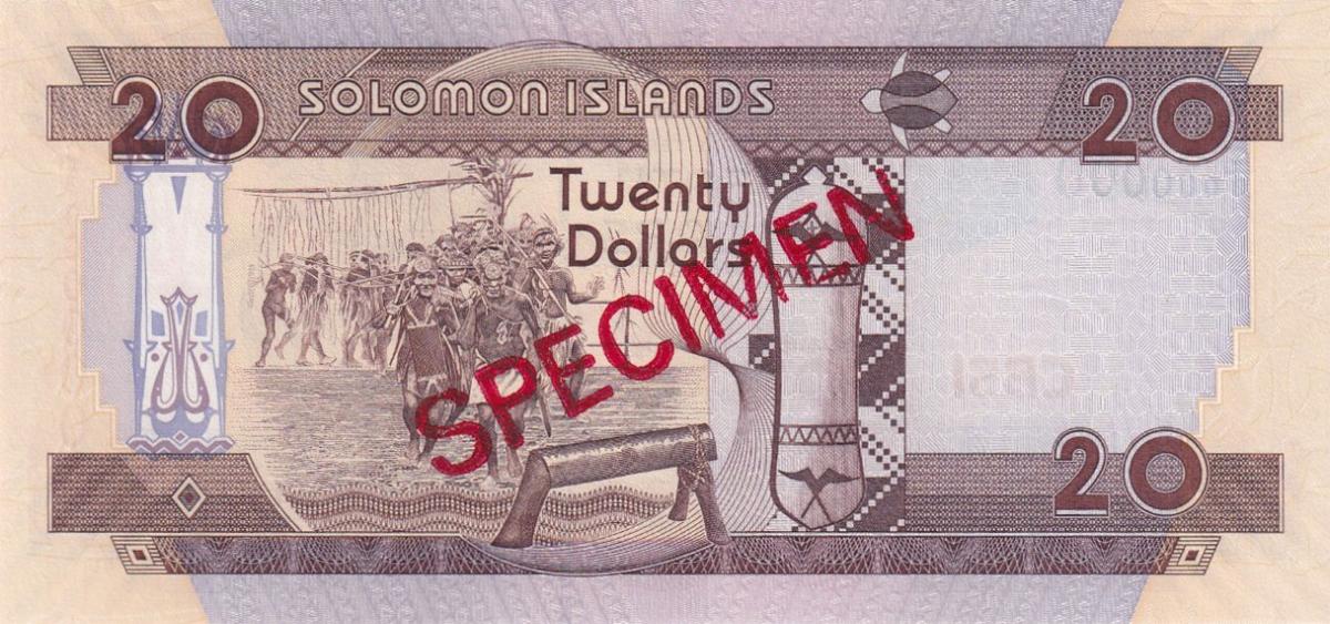 Back of Solomon Islands p28s: 20 Dollars from 2006