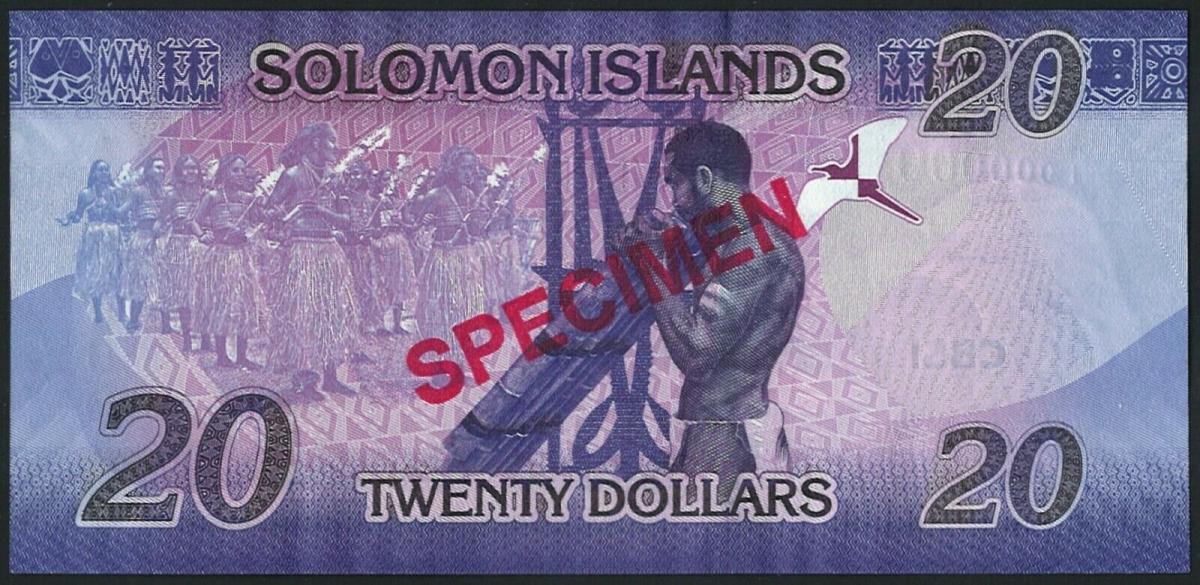 Back of Solomon Islands p34s: 20 Dollars from 2017