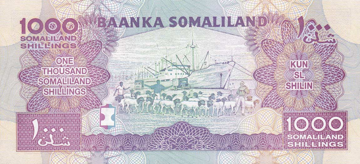 Back of Somaliland p20a: 1000 Shillings from 2011