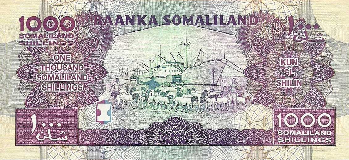 Back of Somaliland p20b: 1000 Shillings from 2012