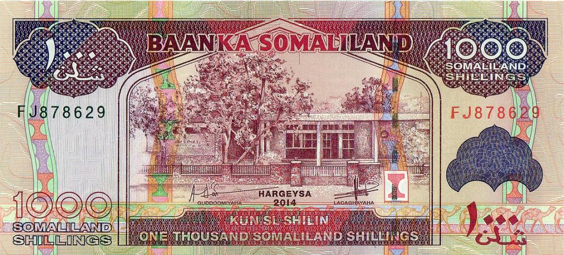 Front of Somaliland p20c: 1000 Shillings from 2014