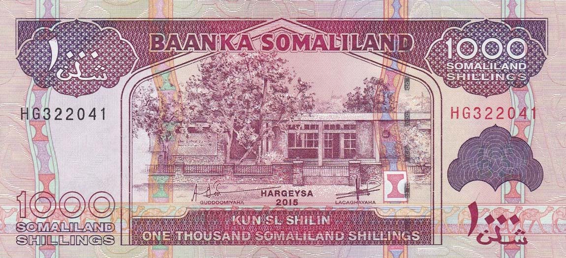 Front of Somaliland p20d: 1000 Shillings from 2015