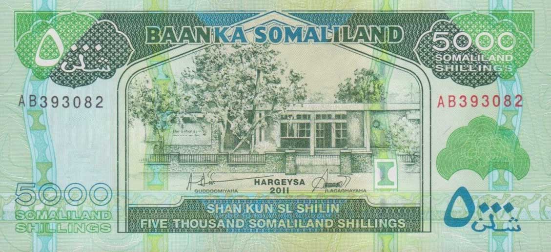Front of Somaliland p21a: 5000 Shillings from 2011