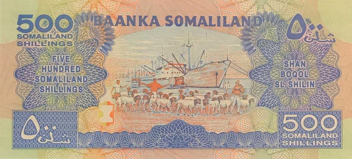Back of Somaliland p6d: 500 Shillings from 2002