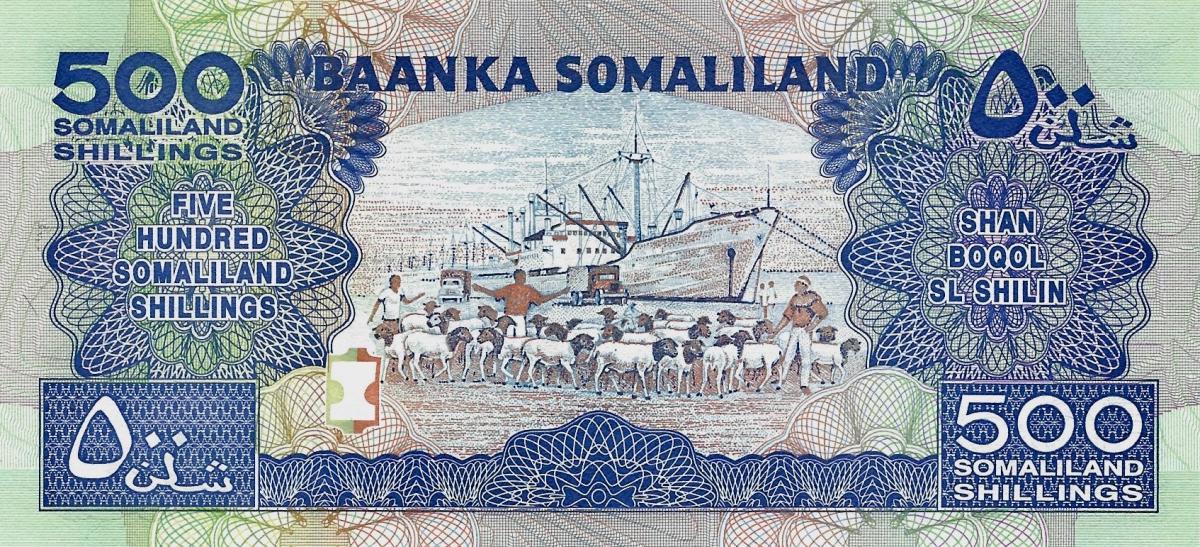 Back of Somaliland p6h: 500 Shillings from 2011