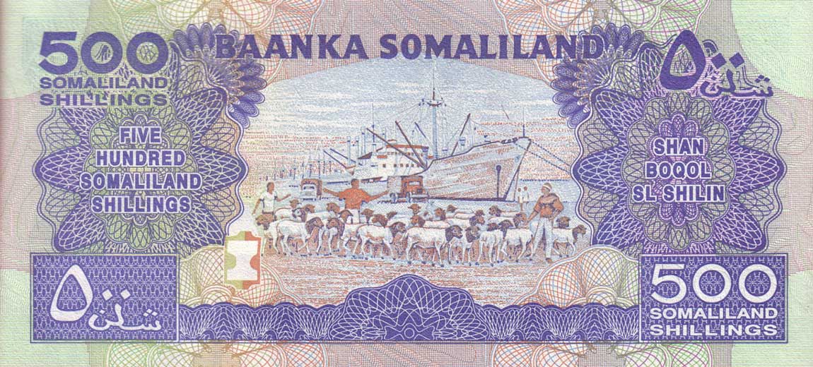 Back of Somaliland p6h: 500 Shillings from 2011