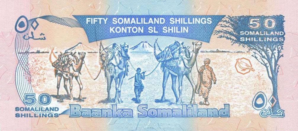 Back of Somaliland p7s: 50 Shillings from 1996
