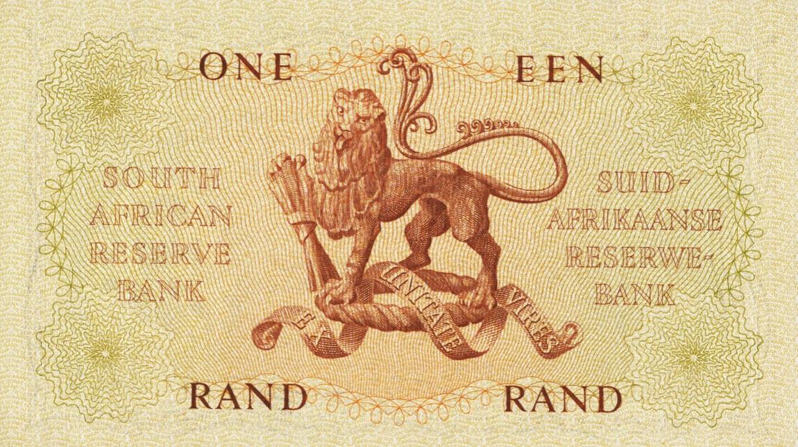 Back of South Africa p102a: 1 Rand from 1961