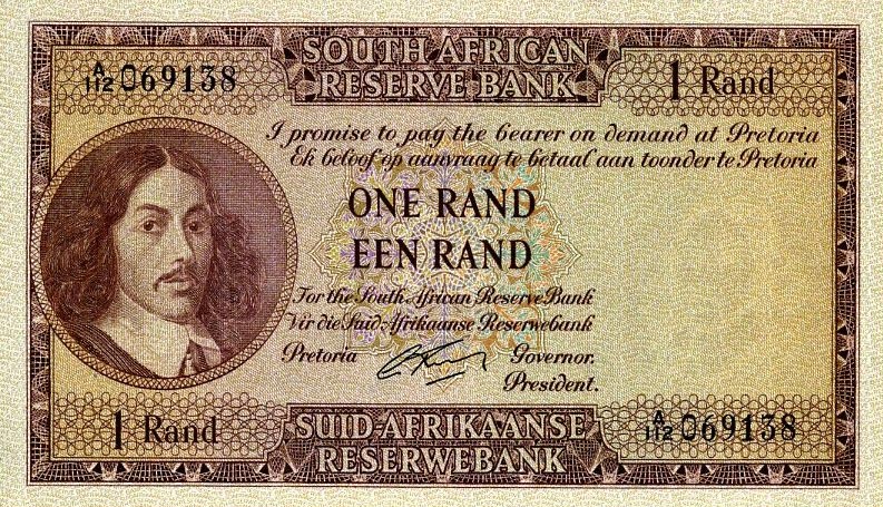 Front of South Africa p102b: 1 Rand from 1962