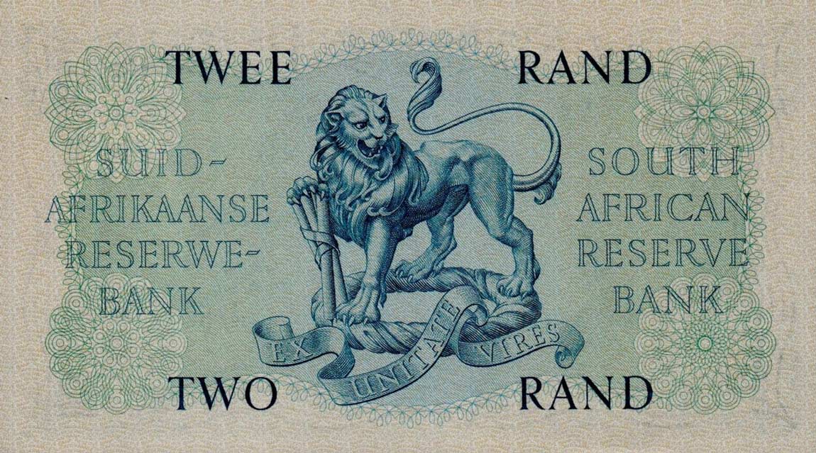 Back of South Africa p104b: 2 Rand from 1962