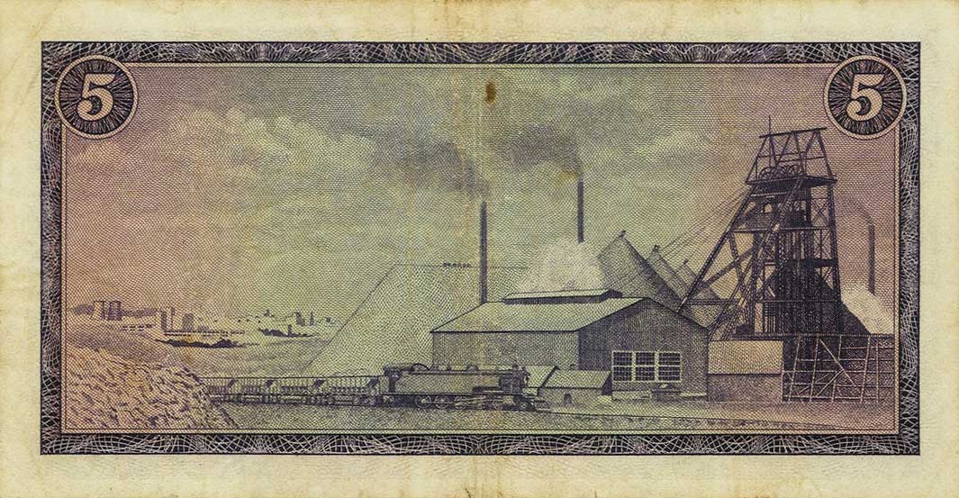 Back of South Africa p112a: 5 Rand from 1966