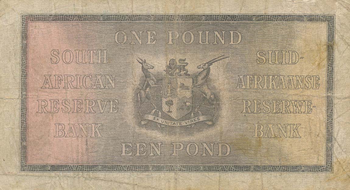 Back of South Africa p84c: 1 Pound from 1932