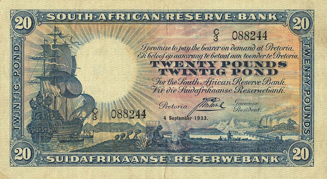 Front of South Africa p88b: 20 Pounds from 1943